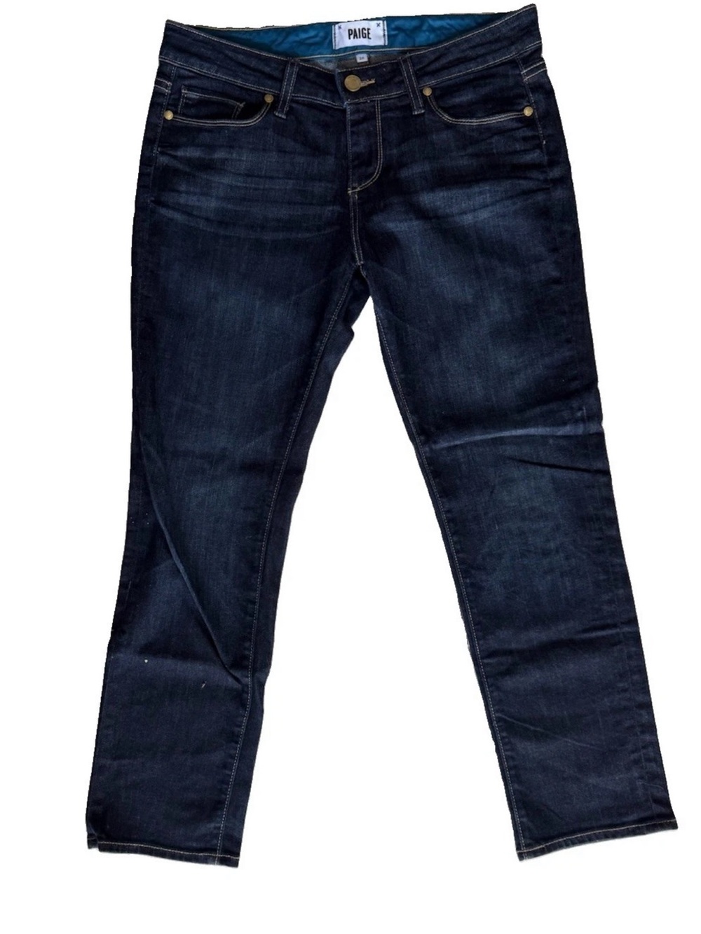PAIGE Jimmy Jimmy Crop Jeans Womens Dark Wash Whiskered Slim Capri Denim Size 26